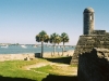 Castillo de San Marcos built with coquina that turned grey over the years since 1695